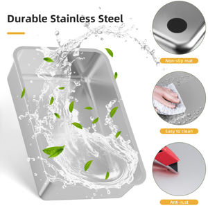 Bandeja de arena para gatos de metal personalizada de fácil limpieza Caja de arena semicerrada de acero inoxidable para gatos - Product Image 5