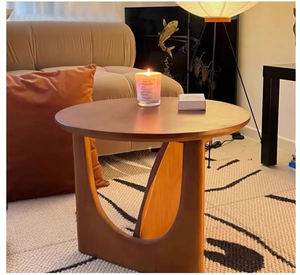 Tavolino Laterale Moderno Scandinavo in Legno Massello Tavolino da Caffè per Divano Tavolo Angolare per Soggiorno Piccolo Appartamento Hotel Colore Noce - Product Image 6