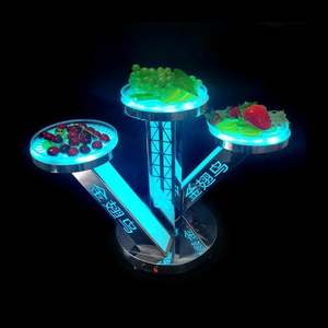 Restaurant Hôtel Party bar Lounge Night Club Acier Inoxydable Glowing Trident Fruits Légumes Assiette LED Fruits Plateau De Service - Product Image 6