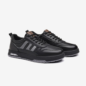 Baskets décontractées en cuir véritable pour hommes, chaussures de skate blanches à semelle souple, baskets polyvalentes à la mode, confortables et respirantes - Product Image 5