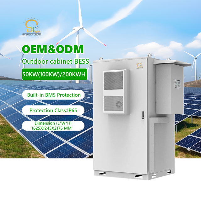 BR SOLAR LifePo4 Battery Energy Storage System 100kw 200KW Outdoor Industrial Energy Storage Cabinet for Solar Solutions