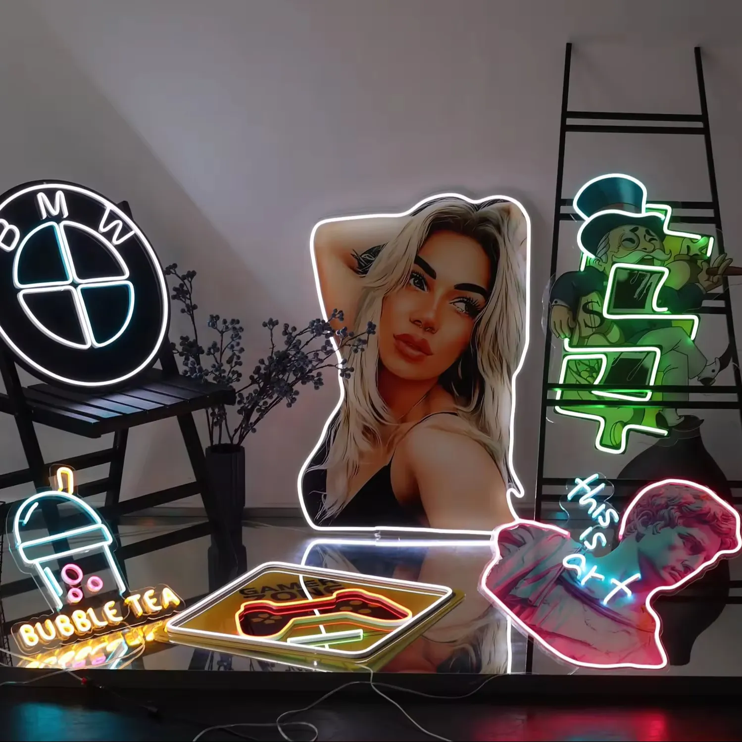 개인화 된 네온 사인 팝 아트 사용자 정의 LED 네온 사랑 사인 네온 페인팅 벽 장식 원래 선물 현대 미술