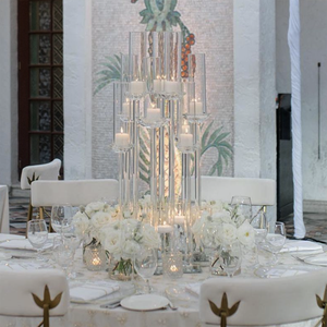 Bougeoir en <span class=keywords><strong>Cristal</strong></span> Transparent avec Couvercle pour Centre de Table de Mariage - Product Image 2