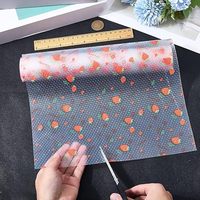Tapis de protection antidérapant pour tiroirs à motif fraise, imperméable, résistant à l'huile, lavable, en EVA, pour étagères de cuisine et de réfrigérateur