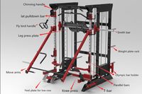 Système de poulie à câbles multiples à usage commercial Cage d'alimentation à squat Smith Machine Power rack tout en un entraîneur multifonctionnel