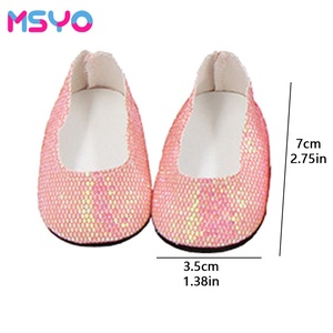 Sapatos de Dança Coloridos com Lantejoulas Brilhantes MSYO para Bonecas Americanas de 18 Polegadas - Product Image 4