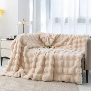 Bindi Wholesale Blankets Rabbit Fur Blanket Flannel Sofa Summer Air Conditioning Leisure Napping Blanket