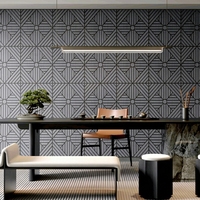 Panneaux muraux acoustiques insonorisants et imperméables en PVC 3D, grille géométrique auto-adhésive, décoration artistique moderne de grande taille pour chambres et salles à manger
