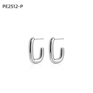 เอมี่ เอมี่ แฟชั่นต่างหูชุบเงินรูปทรงเรขาคณิตสำหรับผู้หญิง PE2512 - Product Image 1