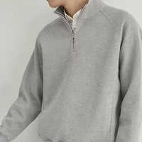 Vente chaude unisexe quart fermeture éclair gaufre à capuche personnalisé hommes plaine 1/4 demi fermeture éclair gaufre tricot pull à capuche sweats avec fermeture éclair