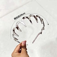 Bandeau ondulé à dents longues pour cheveux, tendance et haut de gamme, simple, antidérapant, pour le lavage du visage, accessoire capillaire en gros
