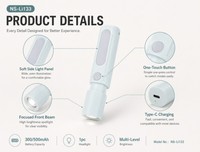 Mini lampe torche tactique avec fonction zoom, recharge USB Type-C, lampe torche LED COB, IP20, utilisation en extérieur, batterie lithium rechargeable, ABS