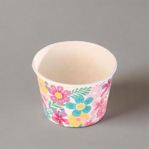 Custom logo <b>Print</b> Ice Cream Cups Frozen Yogurt Ice Cream Bowls Disposable Double <b>Wall</b> Paper Cups With Lids - Product Image 3