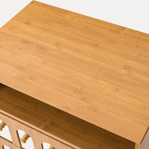Two <b>Drawers</b> Nightstand Wood Storage Cabinet With Open Shelf And Mirrored Front For Bedroom Use - Product Image 5
