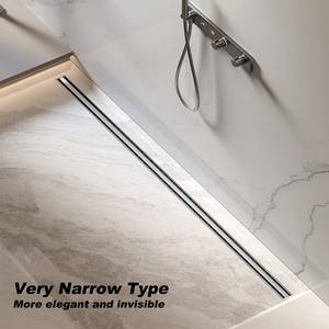 Di alta qualità di rotazione 360 sottile scarico lineare stile moderno nuovo in acciaio inox doccia scarico a pavimento per il bagno - Product Image 2