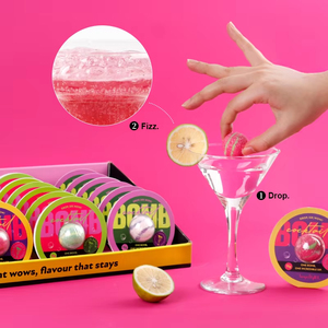 Bombes à <span class=keywords><strong>cocktail</strong></span> comestibles Boomblizo - 100% <span class=keywords><strong>sans</strong></span> E171 - Mélange de cocktails <span class=keywords><strong>sans</strong></span> <span class=keywords><strong>alcool</strong></span> scintillant - Certifié BRC - Coffret cadeau de boissons - 9 saveurs - Product Image 5