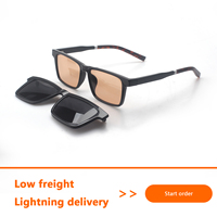 Montures TR90 de haute qualité, verres marron FL-41, unisexe, clips magnétiques 2 en 1, lunettes résistantes aux migraines, lunettes anti-lumière bleue
