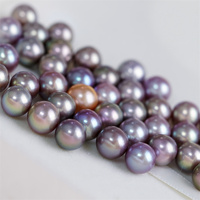 10-11mm AA + violet foncé foncé Edison lustre perles d'eau douce en gros perles rondes en vrac perles naturelles pour la fabrication de bijoux