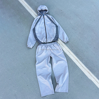 Ensemble de survêtement personnalisé, veste coupe-vent et pantalon de survêtement en nylon, ensemble 2 pièces, survêtement de jogging, bande réfléchissante 3M, survêtement coupe-vent