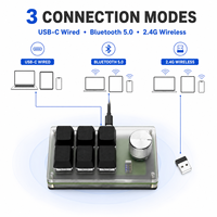 Mini Teclado Inalámbrico SIKAI Tri-Modo de 6 Teclas y 1 Perilla, BT 2.4G USB, Panel de Teclas de Acceso Rápido Personalizables, Retroiluminación RGB para Edición de Volumen y Flujos de Trabajo de Creadores