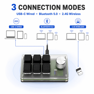 <span class=keywords><strong>Mini</strong></span> Teclado Inalámbrico SIKAI Tri-Modo de 6 Teclas y 1 Perilla, BT 2.4G USB, Panel de Teclas de Acceso Rápido Personalizables, Retroiluminación RGB <span class=keywords><strong>para</strong></span> Edición de Volumen y Flujos de Trabajo de Creadores - Product Image 4