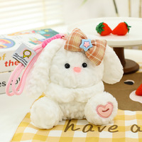 Peluche Cochon Super Douce et Mignonne avec Nœud, Décoration de Bureau Cartoon, Accessoire de Mode Kawaii, Anti-Stress, Coton PP et Maille, Cadeau d'Anniversaire Idéal