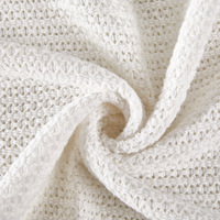 Couverture en coton ajourée tricotée pour bébé, couverture unie ajourée pour nouveau-né et enfant, couverture climatisation, gigoteuse