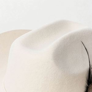 Chapeau de cowboy vintage en feutre de laine de luxe personnalisé de haute qualité, style camouflage old school, avec bande de plumes, pour homme, idéal pour les fêtes, toutes saisons, vente en gros - Product Image 6