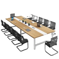 Table de conférence de grande taille de 4,5 m, mobilier de bureau de direction, tables et chaises de salle de réunion pour hôtel d'affaires, formation