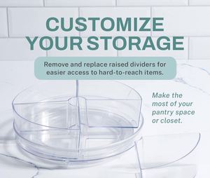 Transparent Plastic Eco-Friendly <b>Makeup</b> Organizer Cosmetic & Jewelry Storage <b>Box</b> with Lazy Susan Rotating Turntable - Product Image 4