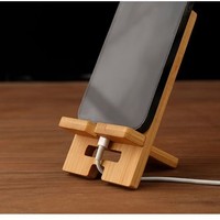 Support universel pour téléphone et tablette en bambou, support pliable en bois portable pour visualisation sur bureau