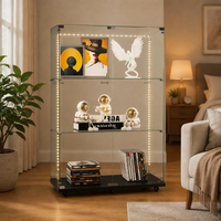 Vente directe d'usine, armoire à vin moderne de haute qualité, verrouillable, double porte, trois portes en verre trempé, noir, avec éclairage LED