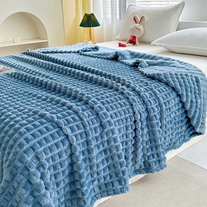 Couverture personnalisable <span class=keywords><strong>en</strong></span> velours tissé à carreaux et rayures XMW, idéale pour toutes les saisons, pour le bureau, la sieste climatisée, le canapé et la maison - Product Image 3