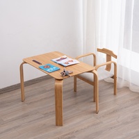 Nouveau design écologique bambou naturel enfant en bas âge bébé enfants bureau d'étude table et chaises, table et chaises ensembles pour enfants