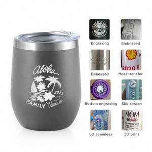 Gobelets à vin sans pied en acier inoxydable thermolaqué de 12 oz, à double paroi sous vide, pour café et vin, Design USA Warehouse - Product Image 5