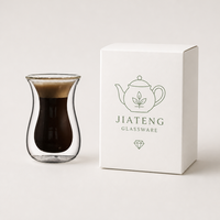 Tasses en verre borosilicate à double paroi avec poignée, isolées, résistantes à la chaleur et anti-brûlure, pour café et lait, 80/150/250/350/450 ml