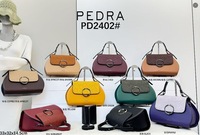 Ensemble de sacs à main PEDRA en deux pièces - Sac à main en cuir avec couvercle gaufré - Mini portefeuille assorti - Sac à bandoulière pour femme
