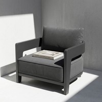 Wasserdichtes Allwetter-Modulares Ecksofa Modernes Dickes Kissen Luxuriöses U-förmiges Aluminiumgestell UV-beständiges Terrassen-Outdoor-Sofa-Set