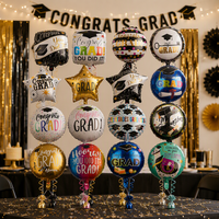 Nouvel Arrivage BLN – Ballons en Aluminium Mylar Ronds pour Cérémonie de Remise des Diplômes, Décoration de Fête de Remise des Diplômes, Fournitures en Gros