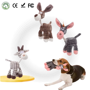 CE Sertifikalı Peluş Hayvan Şekilli Diş Temizleyici Sesli Sevimli Eşek Çiğneme Köpek Oyuncağı İç Mekan Kullanımı İçin Ses Çıkaran Köpek Oyuncağı - Product Image 1