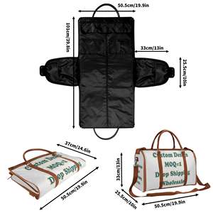 Custom Mokihana Lei Craft stampa on Demand 600D Oxford tessuto nero e marrone borsone borsone pieghevole borsa da viaggio per Unisex - Product Image 6