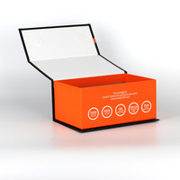 Boîtes d'emballage rigides pliables en carton recyclable avec logo personnalisé, grandes boîtes magnétiques noires faites à la main avec fermeture magnétique