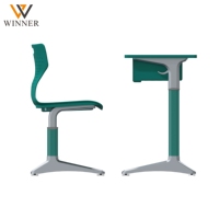 Meubles scolaires modernes, ergonomiques, écologiques et durables, bureau et chaise scolaires en plastique à double assise, hauteur réglable pour adolescents