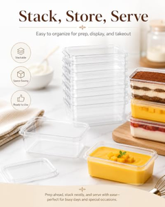Contenedor Transparente de Plástico PS para Tiramisú, Caja Transparente Grande para Mousse, Bizcochos, Sándwiches y Postres, Empaque Perfecto al por Mayor - Product Image 6