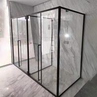 Kit de quincaillerie pour porte de douche sans cadre moderne - Ensemble complet avec aluminium et acier inoxydable pour salle de bain