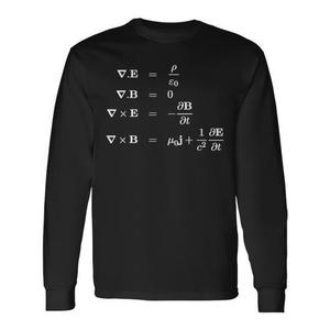 Camiseta Promocional de Manga Larga con Diseño de las Ecuaciones de Maxwell del Electromagnetismo para Física y Ciencias - Product Image 1