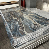 Panneau de revêtement mural intérieur en feuille de marbre UV pour la décoration de garde-corps, panneau en PVC, panneau UV, imitation marbre, matériel de décoration