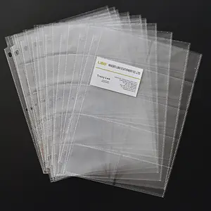 Double Sided Letter Size Poly 10 Pocket Business Card Sleeves Binder Sheets Ultra-Clear Business Card Pages For 3 Ring Binder