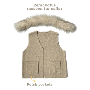 <span class=keywords><strong>Gilet</strong></span> en <span class=keywords><strong>laine</strong></span> pour <span class=keywords><strong>femme</strong></span> Tyan, très vendu, de haute qualité, luxueux, avec grand col en vraie fourrure de raton laveur, élégant, long, en <span class=keywords><strong>laine</strong></span>. - Product Image 5