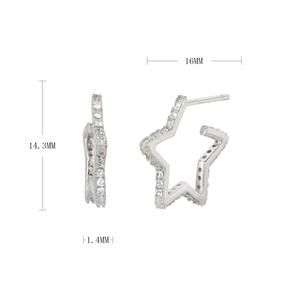 ต่างหูห่วงใหญ่ทรงดาวประดับเพชรซิร์คอนชุบทอง 18K ดีไซน์ทันสมัย ต่างหูเงินแท้ 925 แบบติดหู สำหรับทุกเพศ เหมาะสำหรับเป็นของขวัญวันครบรอบ - Product Image 6